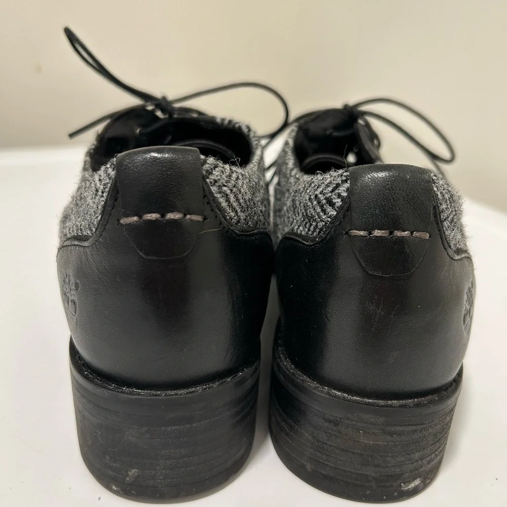 Timberland Harris Tweed Oxford Shoes Black Gray Size 10